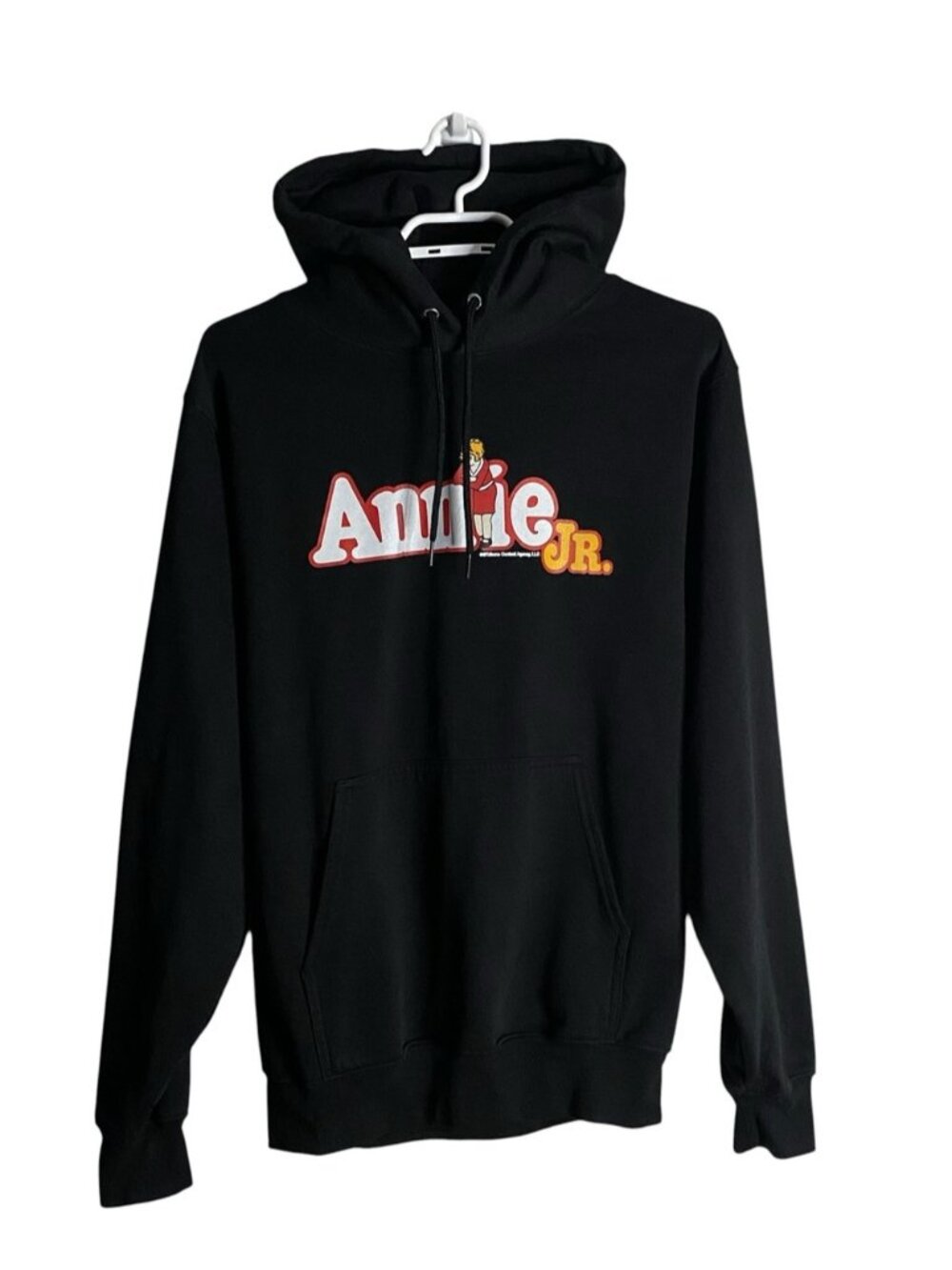 Annie Jr. Black Graphic Print Logo Casual Sweatshirt Hoodie